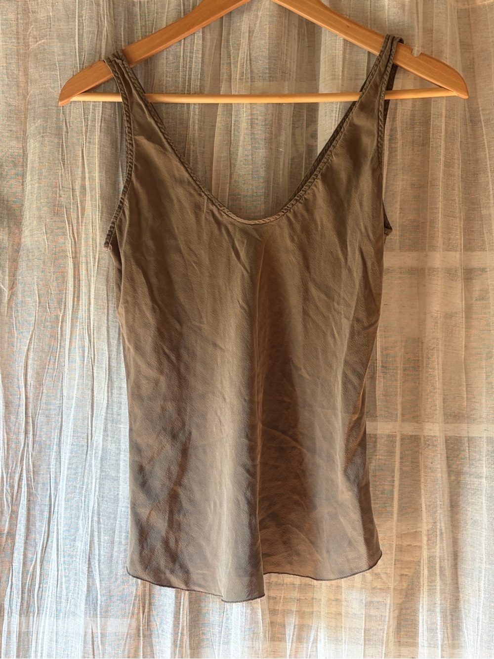 Babaton Olive Green Silk Tank Top